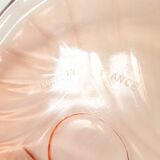 Vintage pink glass dish ART DECO style 1950