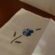 8 serviettes de table brodées fleurs coton métis 40 x 38