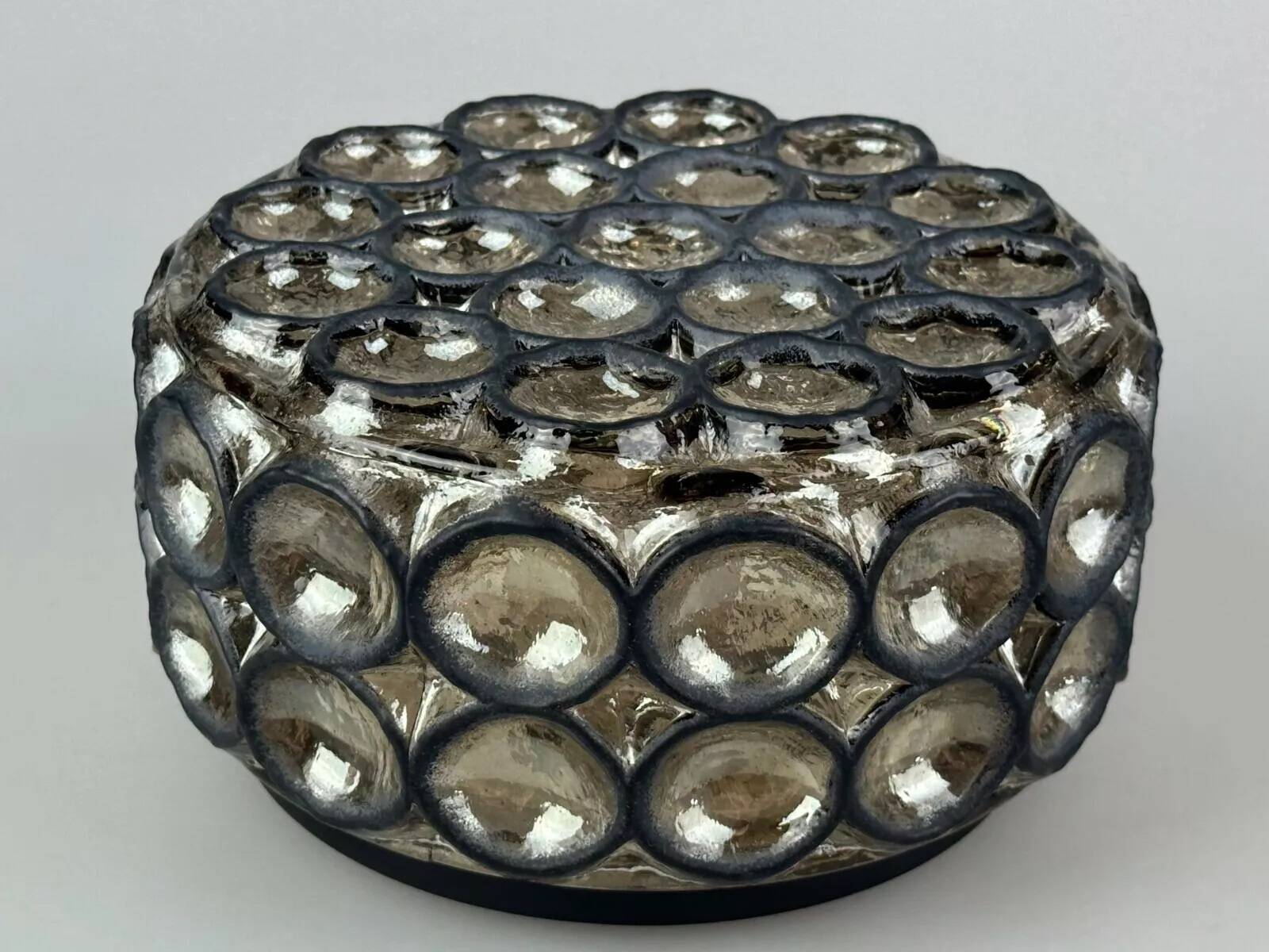 60s 70s ceiling lamp Glashütte Limburg Germany Plafoniere glass & metal