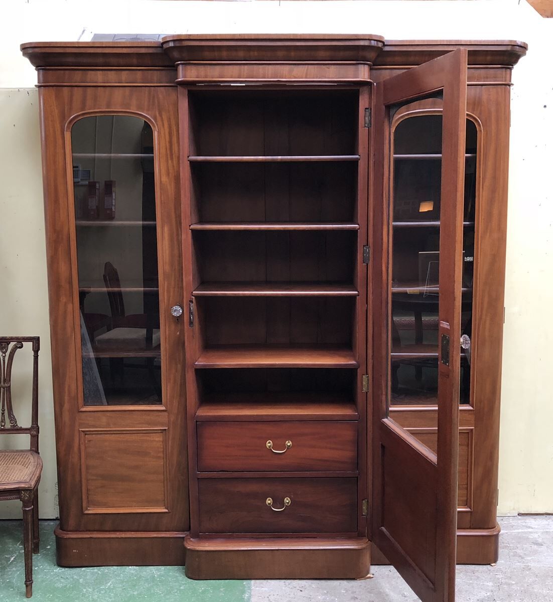 Mahogany victorian nineteenth bookcase