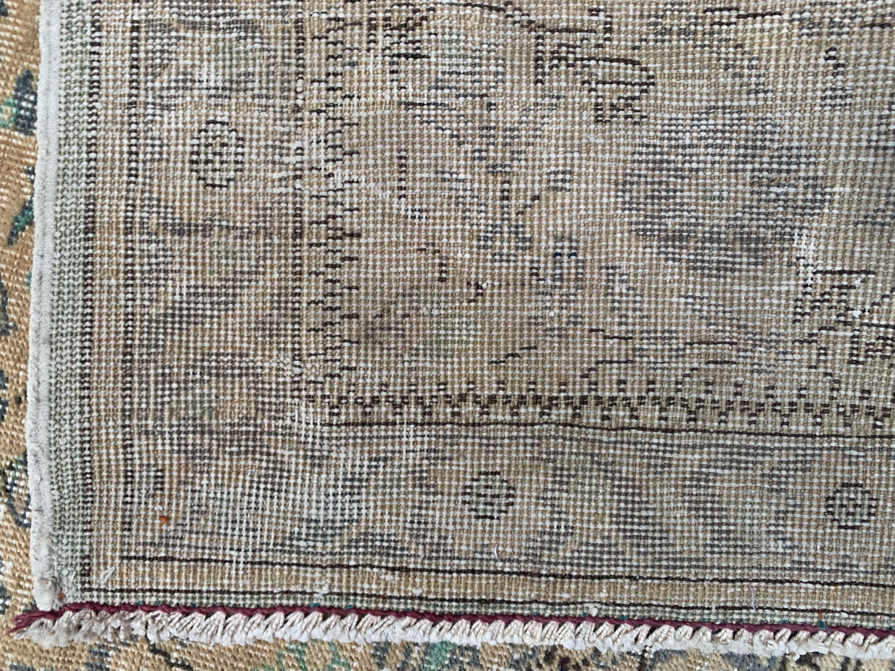 Vintage Turkish Rug 289x193 cm, Tribal Wool Carpet Large