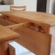 Table ronde extensible en hêtre massif, années 80