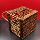 Antique Wicker Basket 4 Bottle Basket Good Condition 23 x 23 x 39 cm