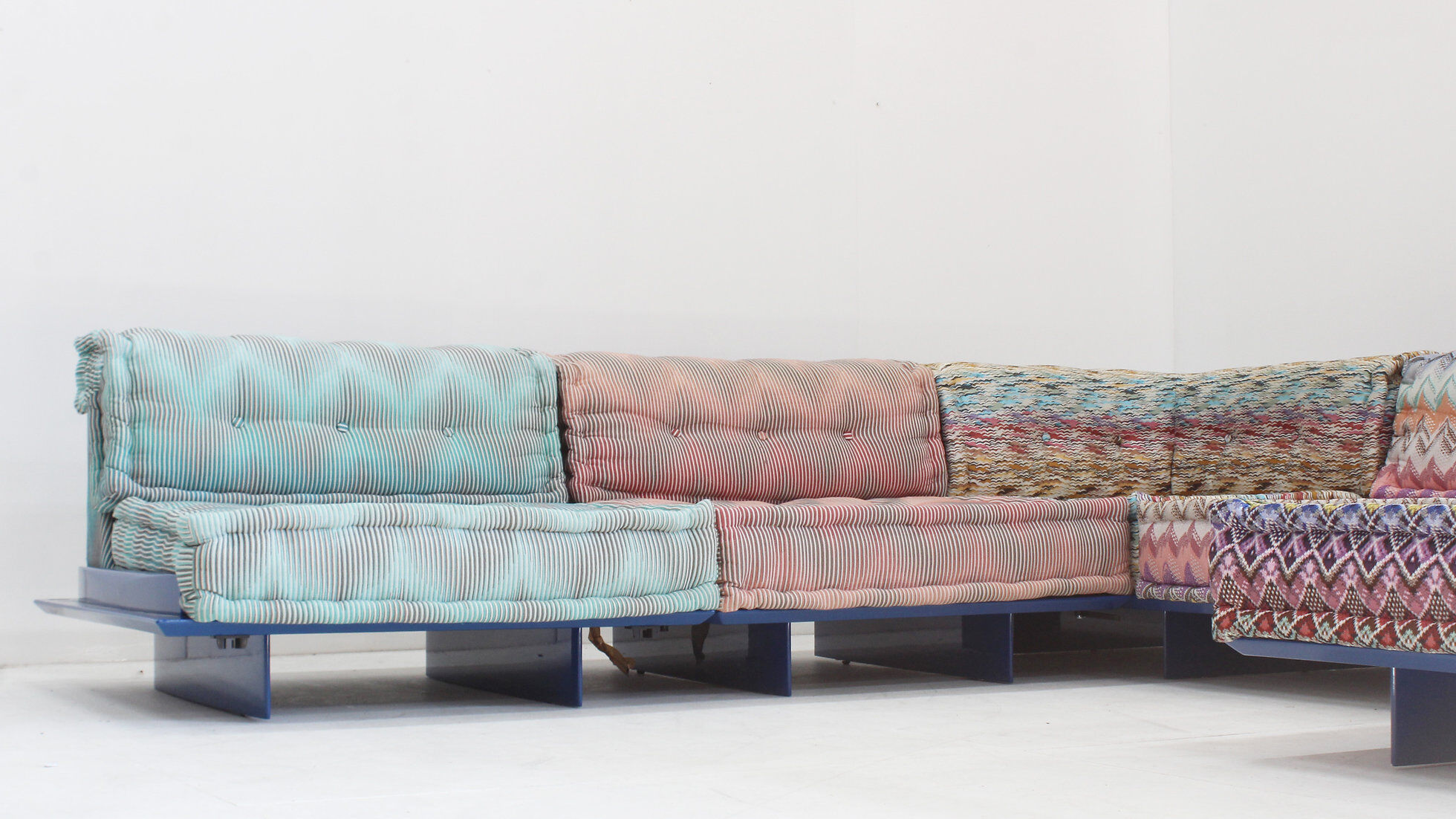 Roche Bobois Mah Jong sofa Missoni design by Hans Hopfer with platform