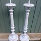 Pair of antique wooden candlesticks/candlesticks