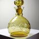 Vintage/antique Czech Amber Chiseled Blown Glass Decanter