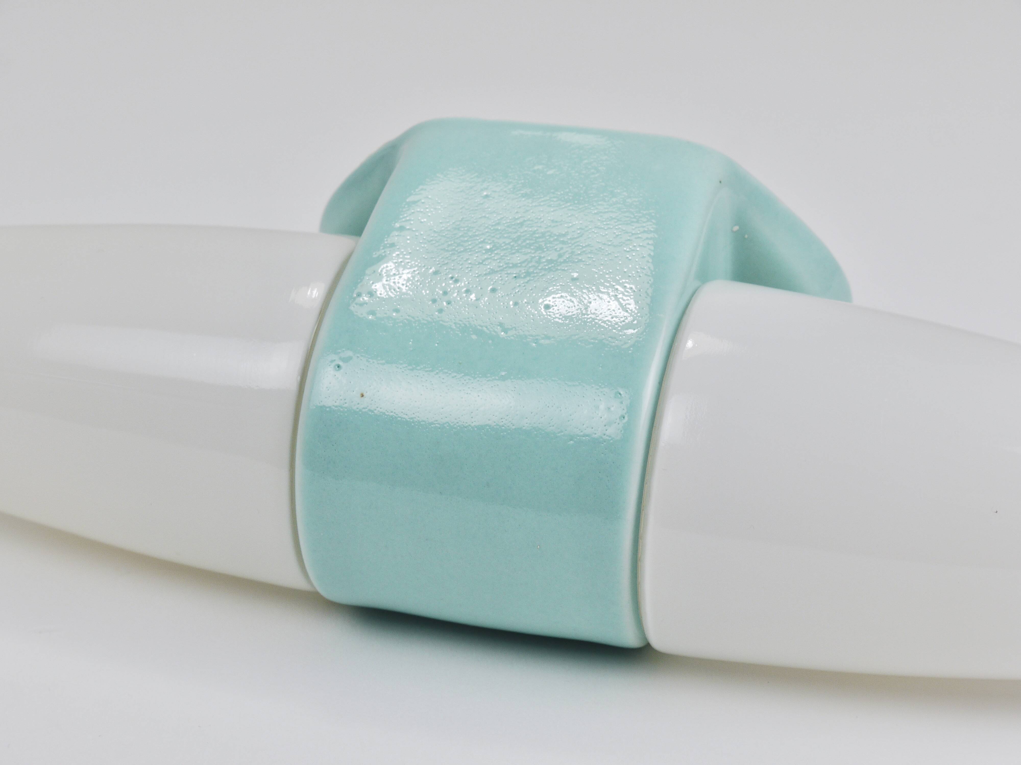 Wilhelm Wagenfeld Bauhaus Turquoise Double Sconce Wall Light, Germany, 1950
