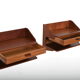 Paire de tables de nuit flottantes danoises des années 1950 en chêne et teck