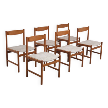 Ensemble de 6 chaises de salle à manger en chêne par Meubelatelier Vanda Watervliet, années 1960.