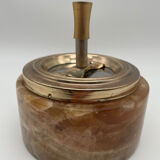 Vintage onyx and gold pusher ashtray