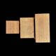Trio of Brutalist nesting tables in solid oak – 1960s/70s