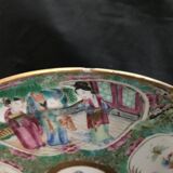 Canton porcelain plate - Character and Bird Decoration - China - 19th Century