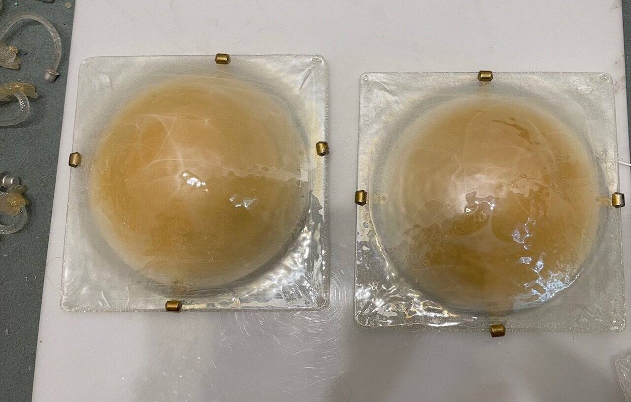 Murano Glass Flushmounts Set of 2