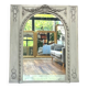 Important woodwork, 176.5cm/158cm 19th century fireplace mirror, quilted glass, parquet on the back.