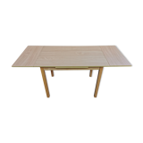 Beech table with extension cords