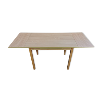 Beech table with extension cords