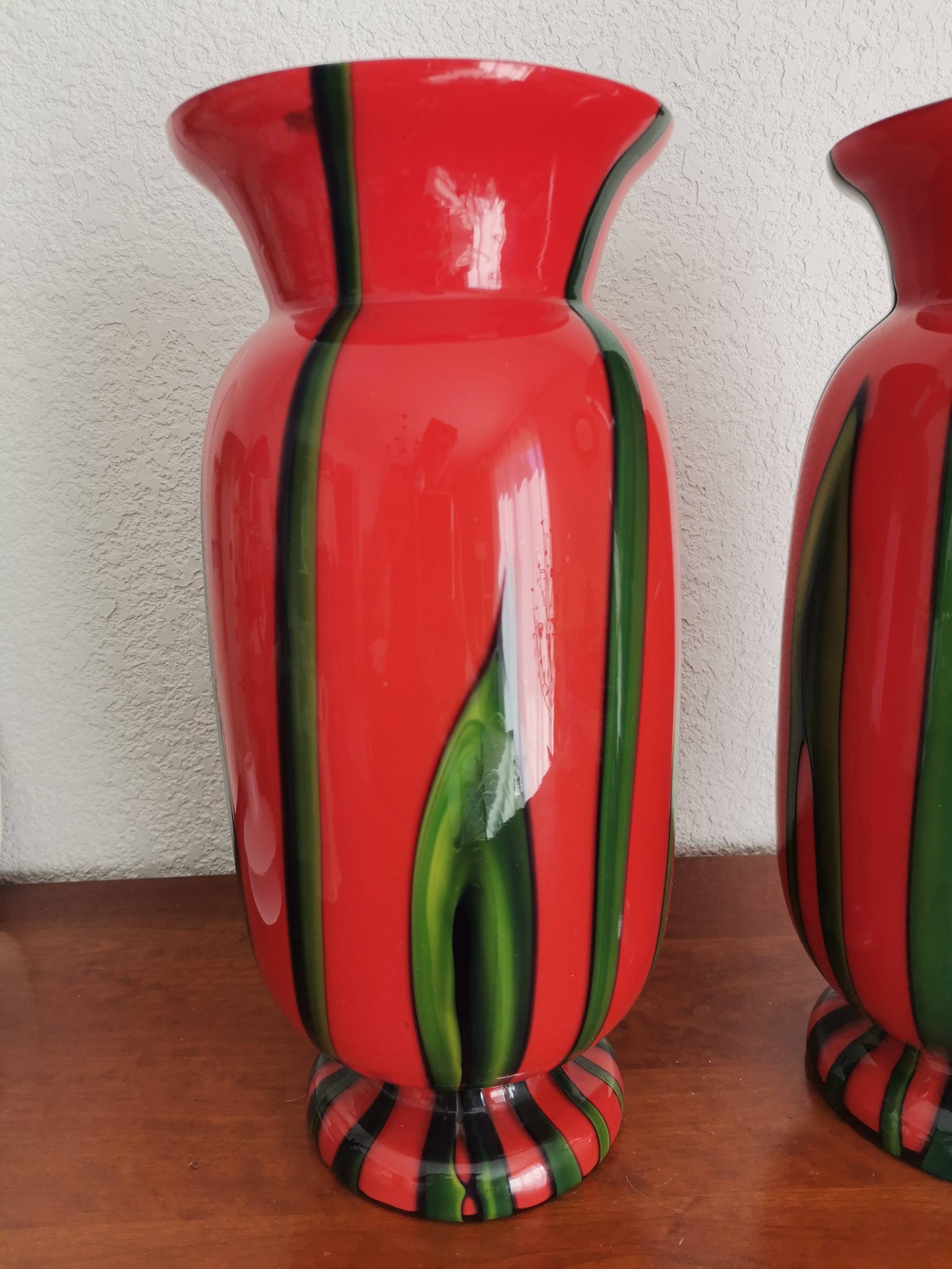 Bohemian vase pair "Bambus"