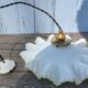 Suspension opaline blanche et jaune