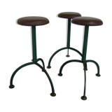 Ensemble de 3 tabourets industriels