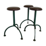 Set of 3 Industrial heavy weight bar stools