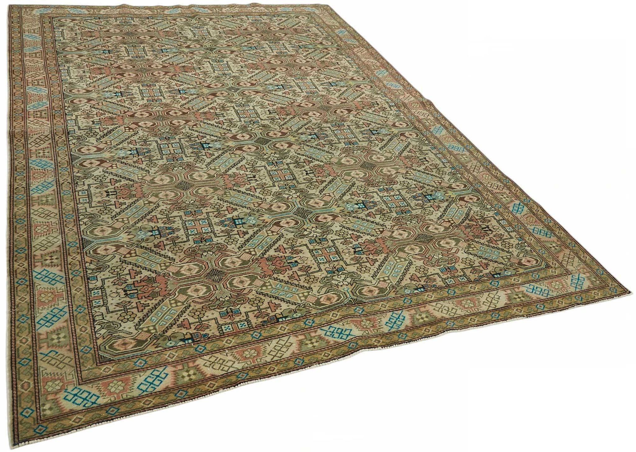 Turkish Wool Vintage Kayseri Rug 197 cm x 282 cm