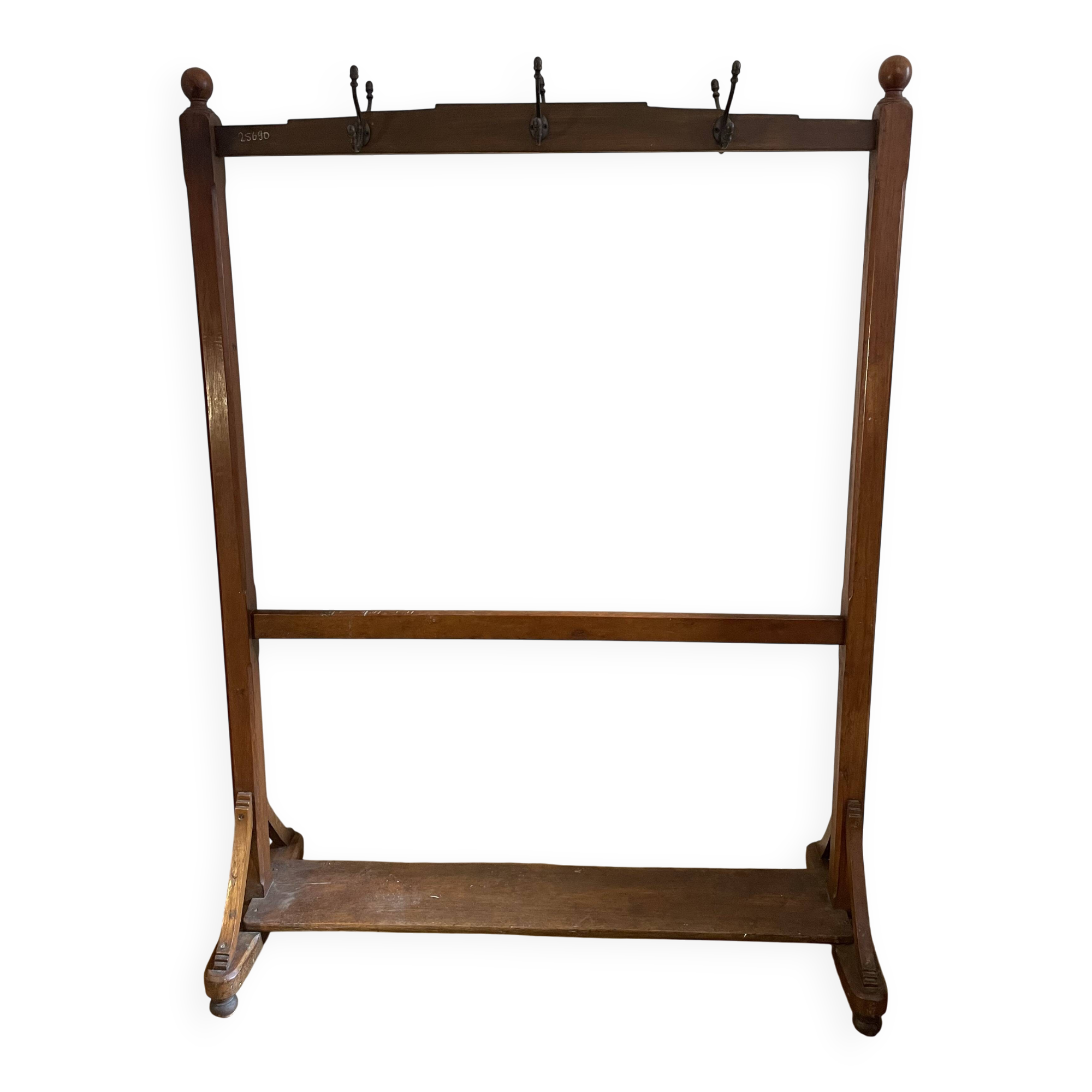 Porte-manteau en bois exotique vintage