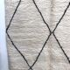 Moroccan Berber carpet Beni Ouarain with black diamonds2,47x1.70m