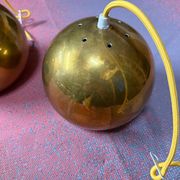 Set of 2 vintage Danish brass design pendant - Louis Poulsen Topan style