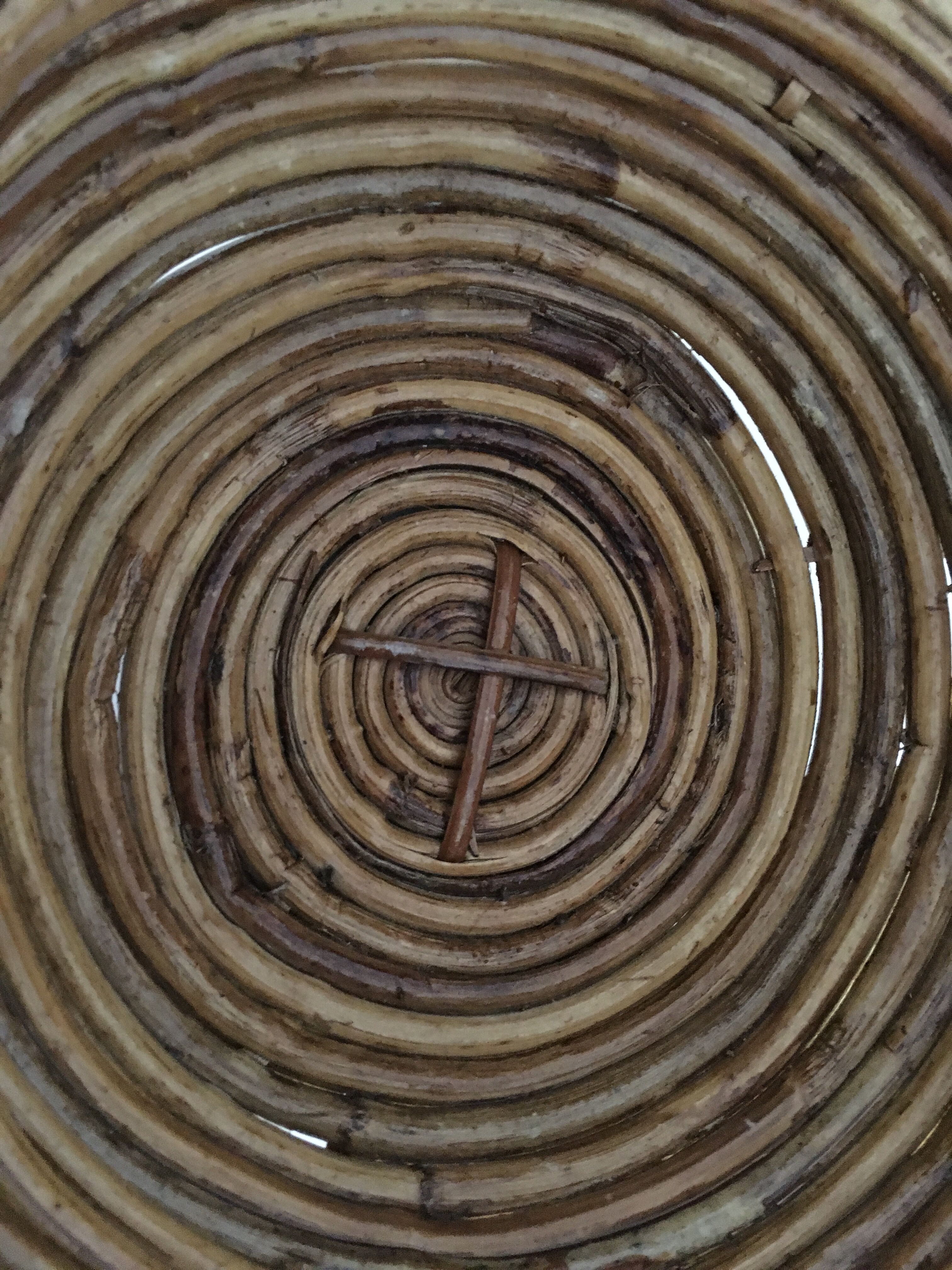 Bamboo and brass handle basket