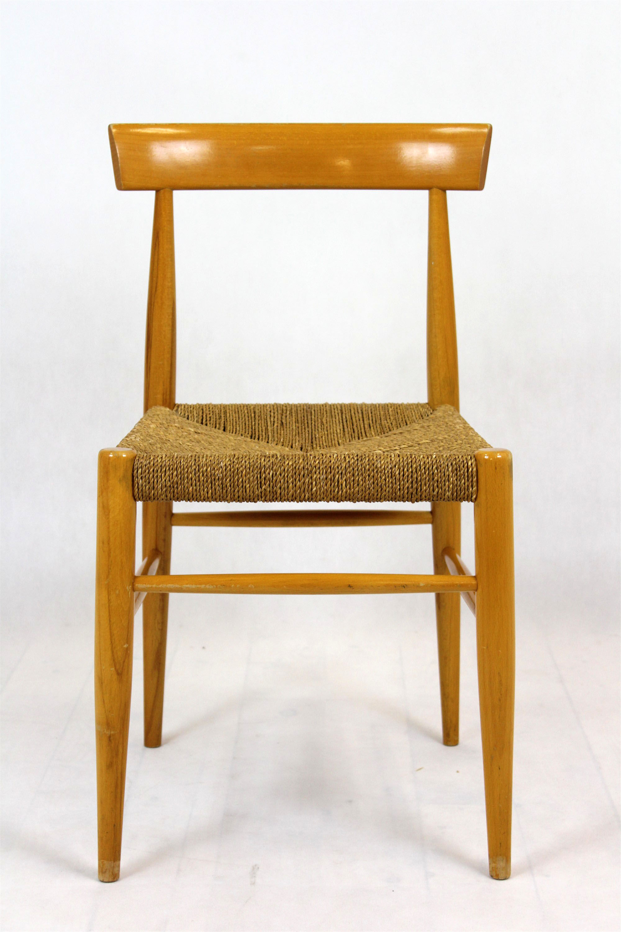 Vintage Czech straw chairs, 1960s, set of 4