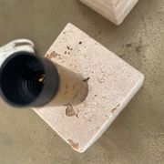 Cerri Nestore pair of travertine marble lamps, Italy 1970