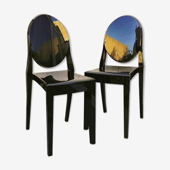 Pair of chairs Victoria Ghost kartell design PH. Starck