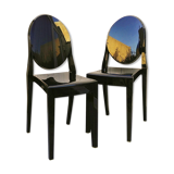 Pair of chairs Victoria Ghost kartell design PH. Starck