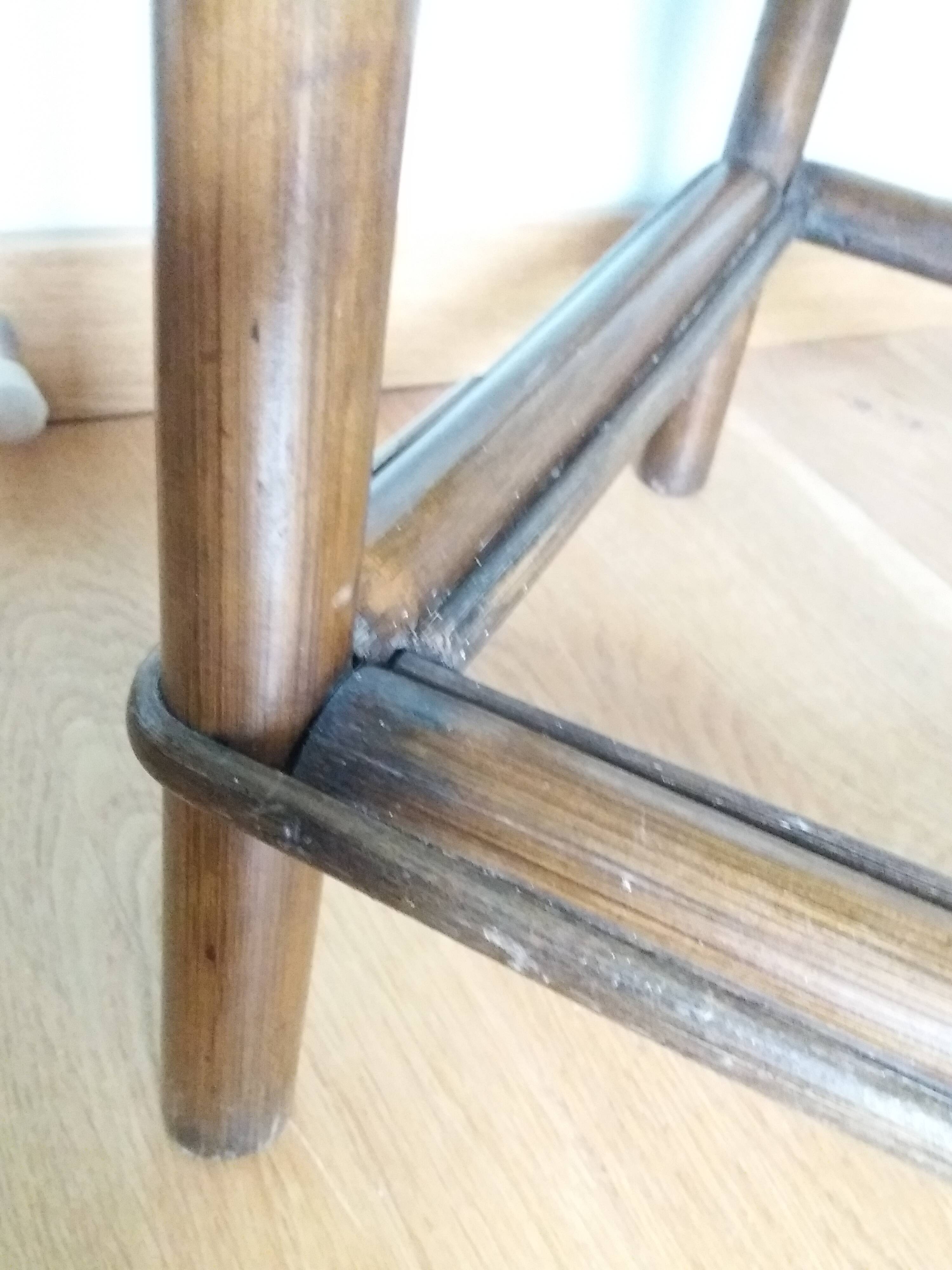 Wicker rattan glass end table