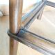 Wicker rattan glass end table