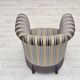 Chaise longue danoise des années 1960, velours bleu/beige, pieds en bois de hêtre.