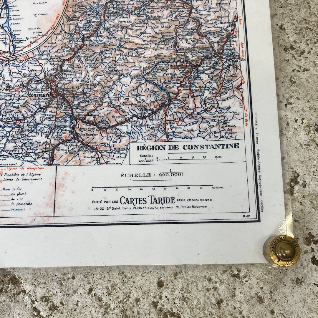 Carte de l'Algérie vintage 1947