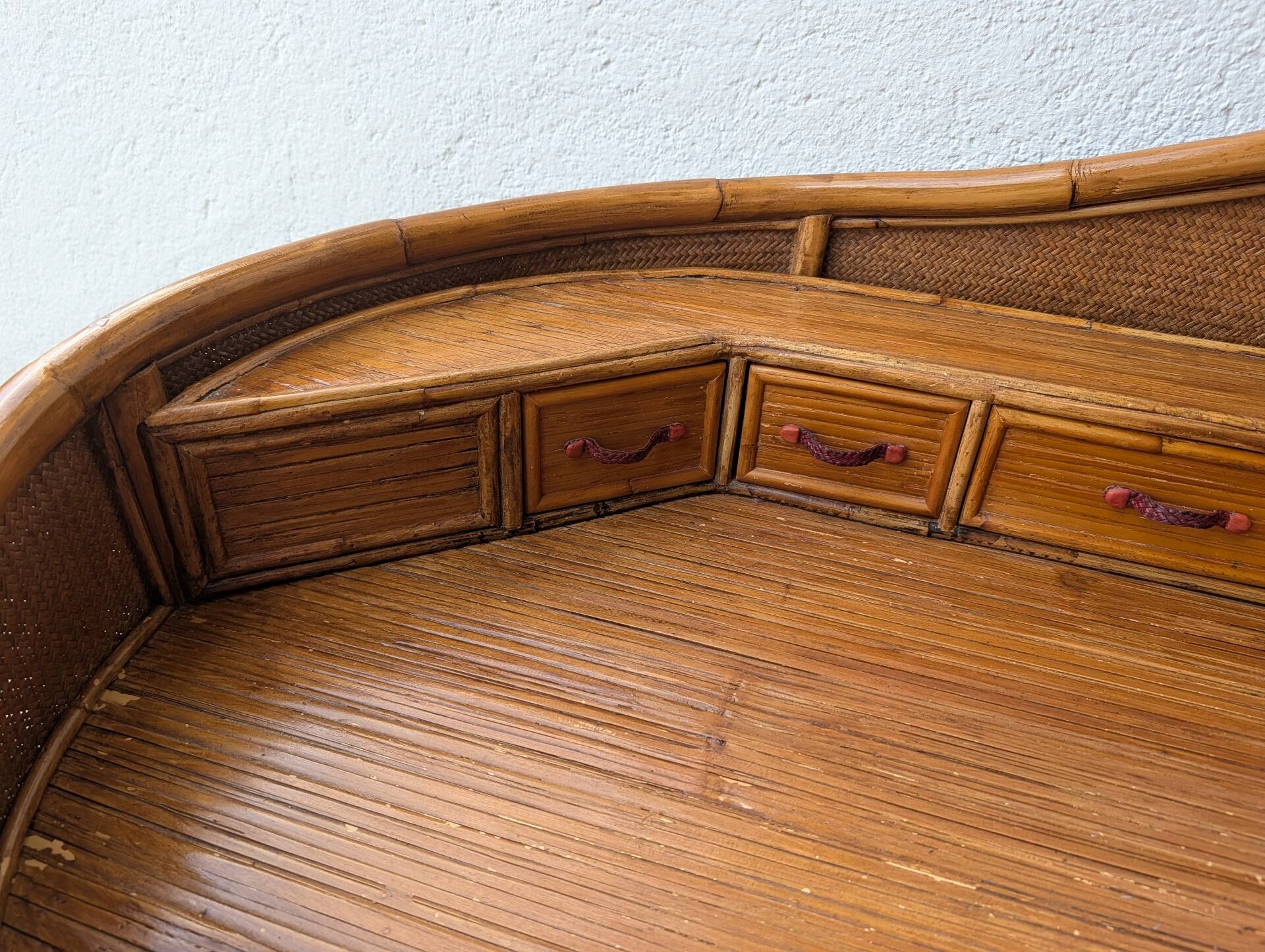 Kalma rattan secretary desk – Ramón Castellano, 1970s