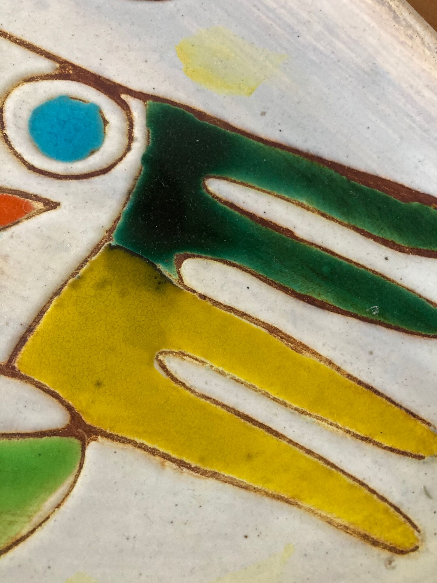 Enamelled ceramic dish MC Treinen Vallauris