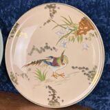Longwy: large earthenware and enamel pie dishes in Japanese style