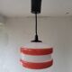 70s pop pendant light orange & white – opaline glass, equipped