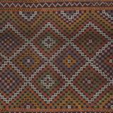 Turkish Geometric Jajim Flat-Weave Textile - Dining Room Kilim 5'3" X 8'10"