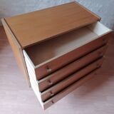Vintage light wood chest of drawers from the 1970s.