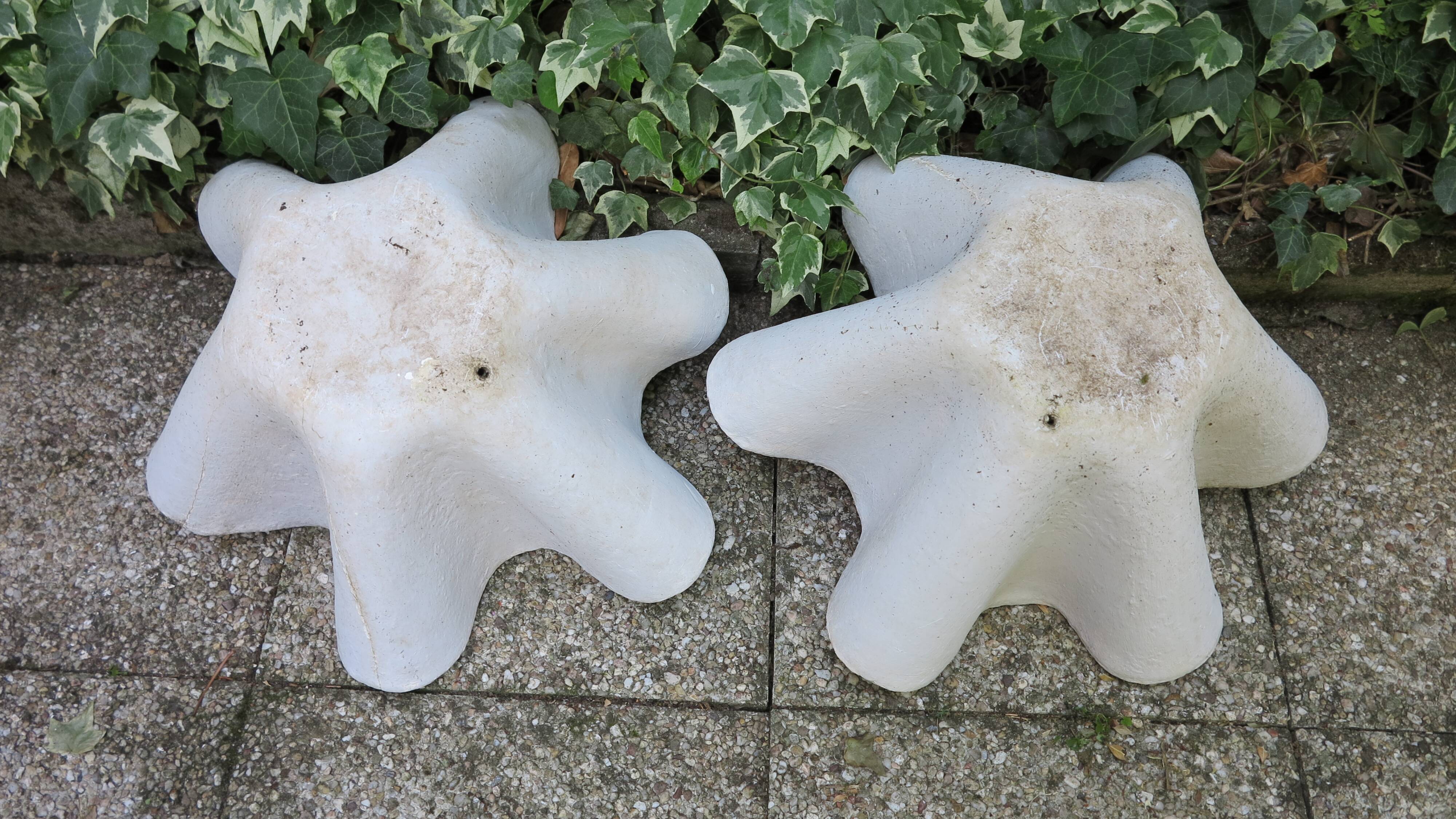 pair of handkerchief-shaped basins in eternit fiber cement