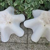 pair of handkerchief-shaped basins in eternit fiber cement