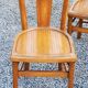 Set of 4 bistro chairs in beech and blond oak from the 50s