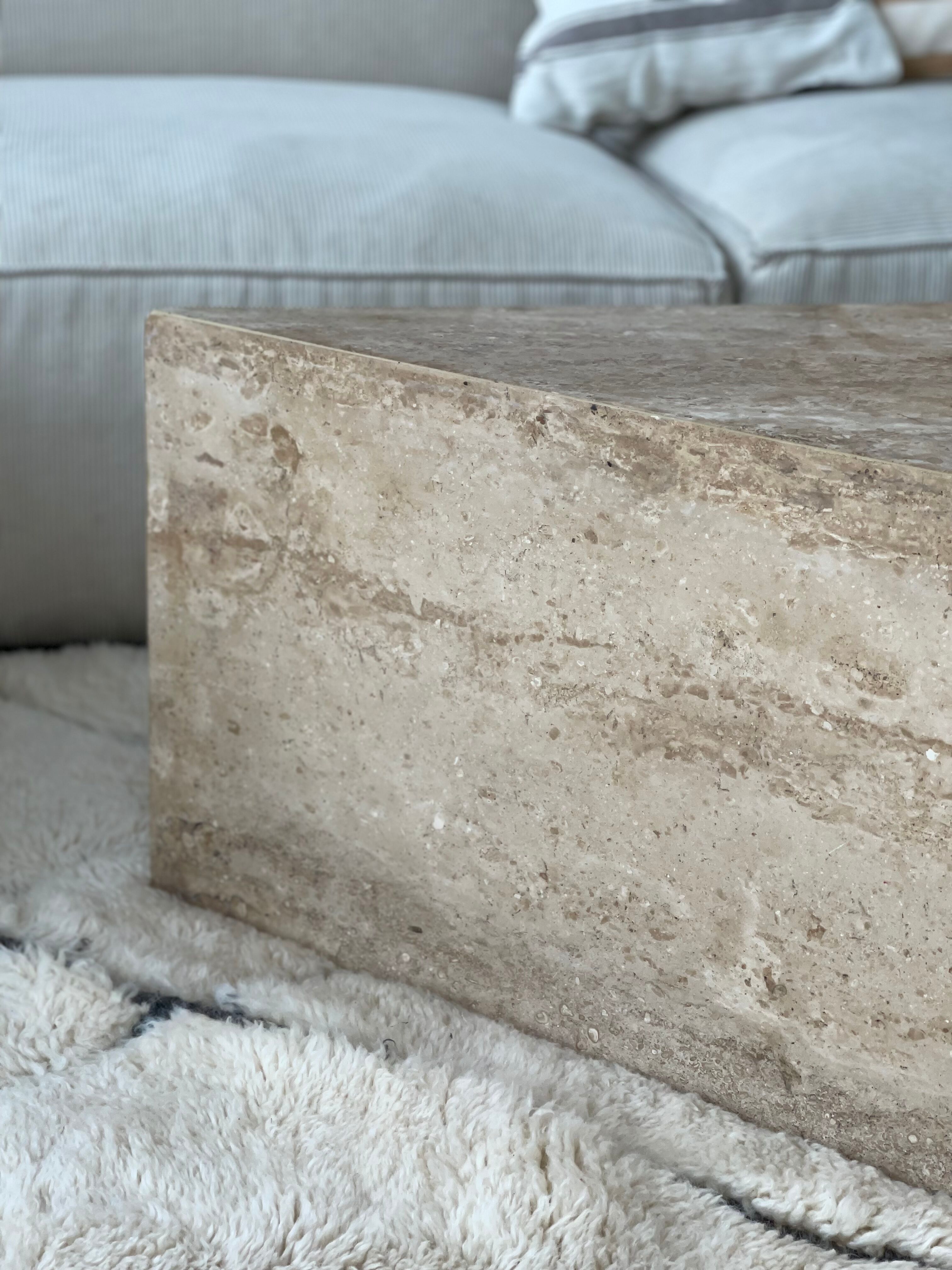 Vintage travertine coffee table 60s