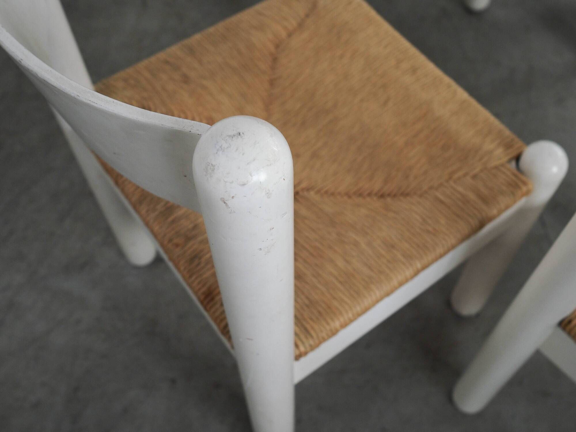 Set of four beechwood chairs, Italian design, 1980s, made in Italy