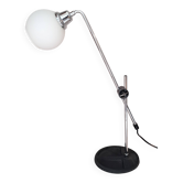 Chrome and white opaline pendulum lamp, 1970.