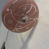 Vintage 1950s pink glass dome ceiling light - 39 x 40 cm